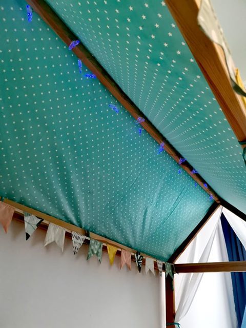 Pamut vászon tető házikó ágyainkhoz