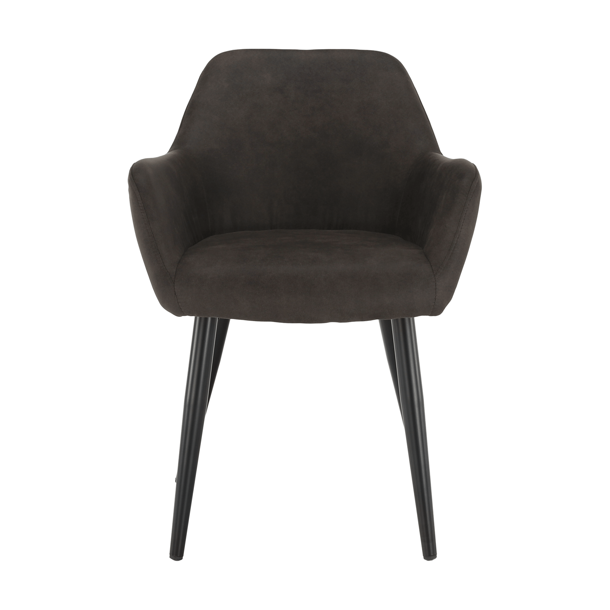 Design karosszék, szálcsiszolt bőrszövet, barna / fekete, LACEY
