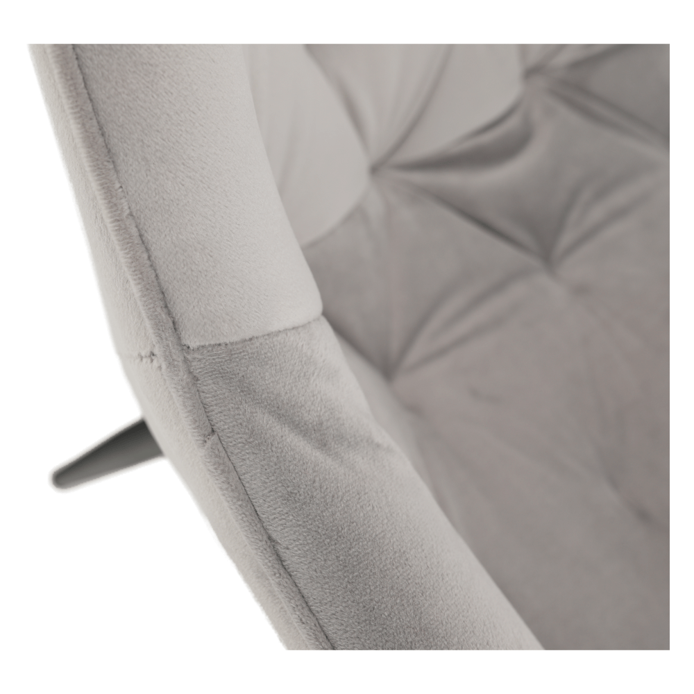 Dizájnos fotel, világos szürke Velvet anyag, FEDRIS