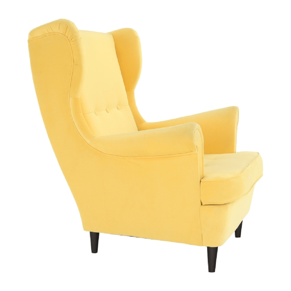 Füles fotel, sárga/wenge, RUFINO