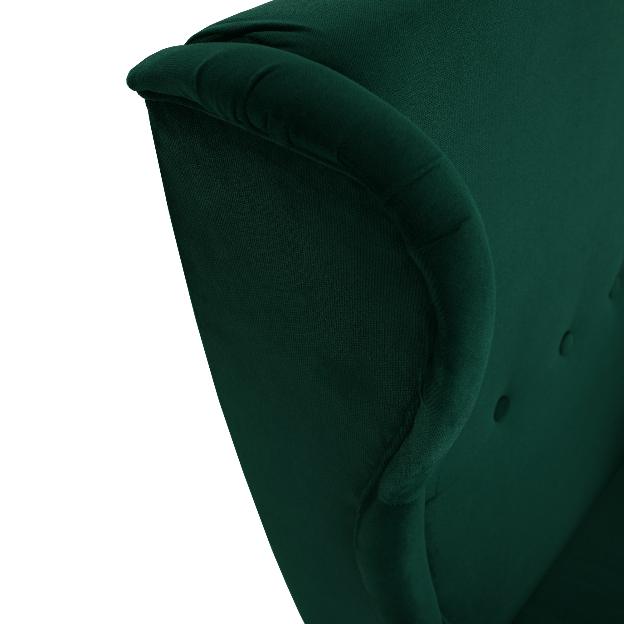 Füles fotel, zöld/dió, RUFINO