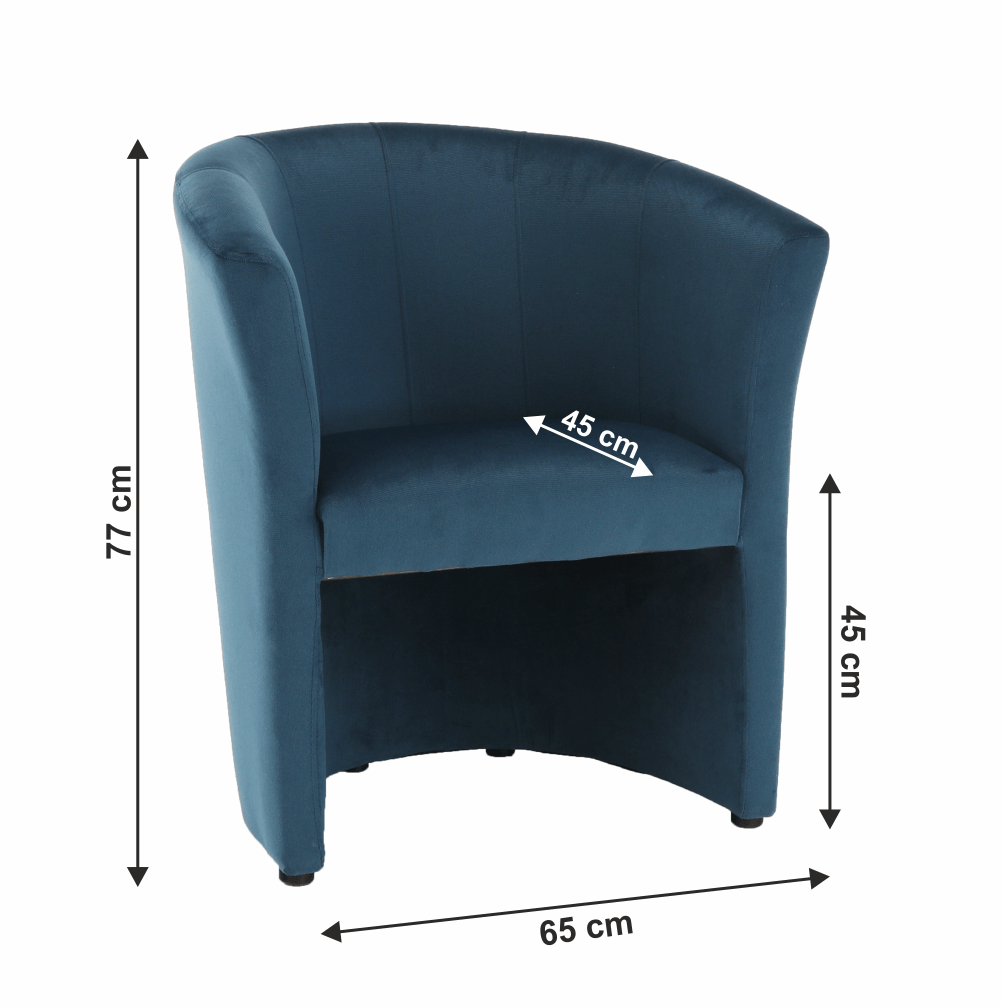 Klub fotel, kék anyag, CUBA