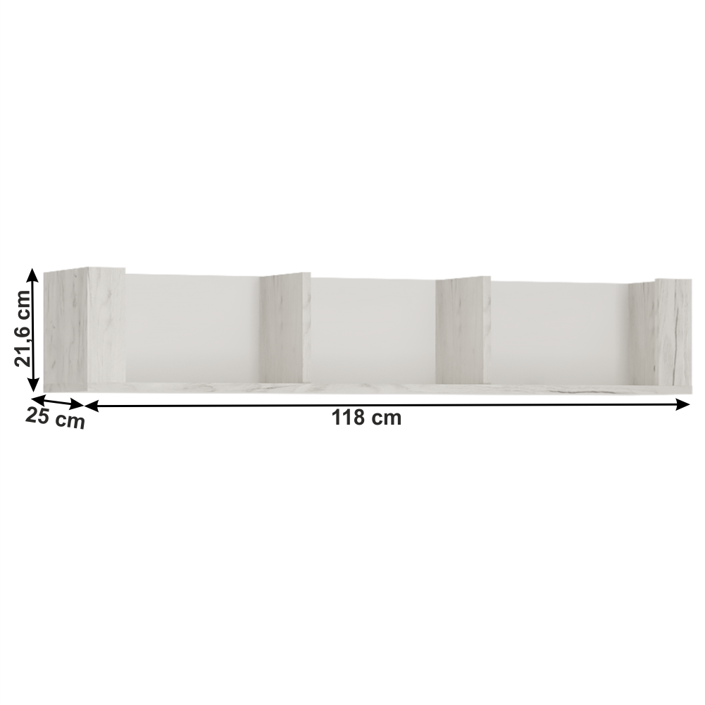 Polc typ 61, fehér craft, ANGEL
