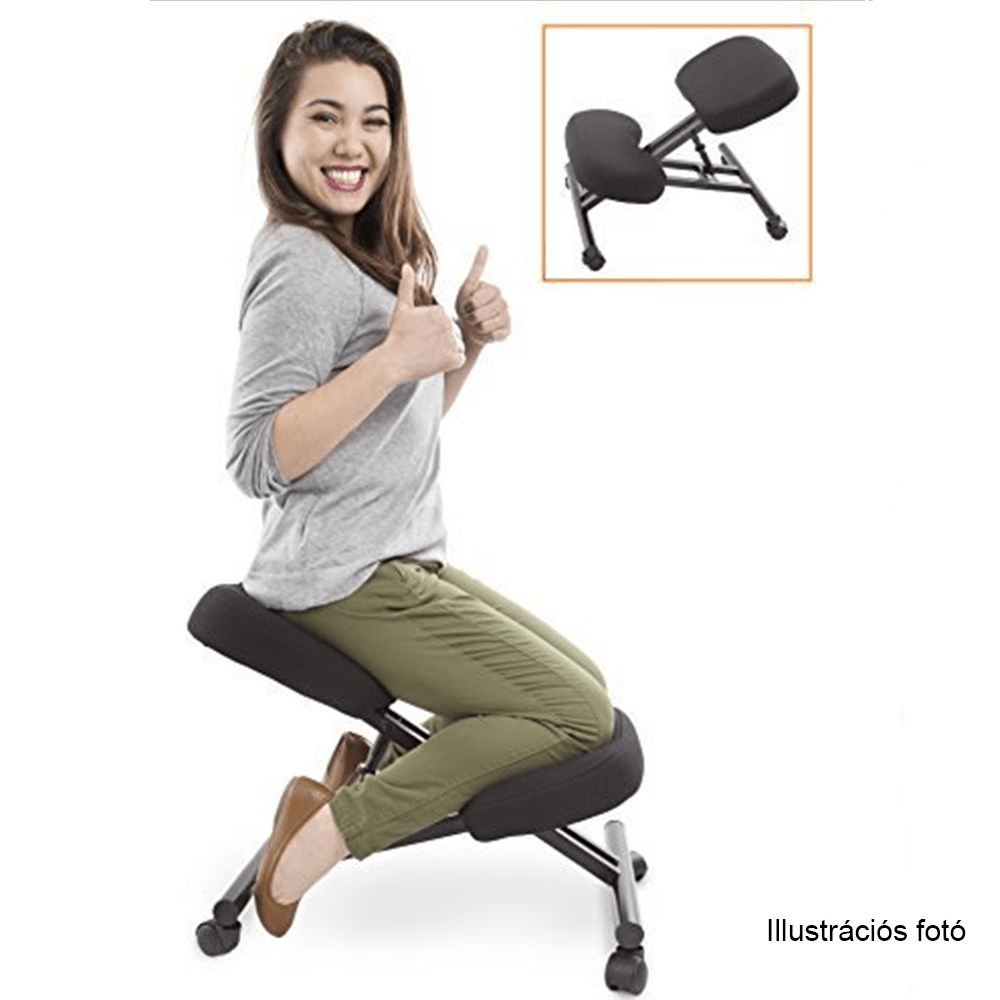 Ergonomikus térdelőszék, kerozin/bükkfa, FLONET