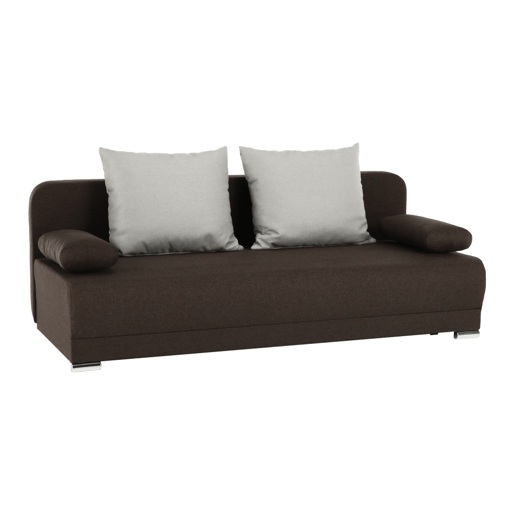 Széthúzhatós kanapé, barna/bézs, ZACA