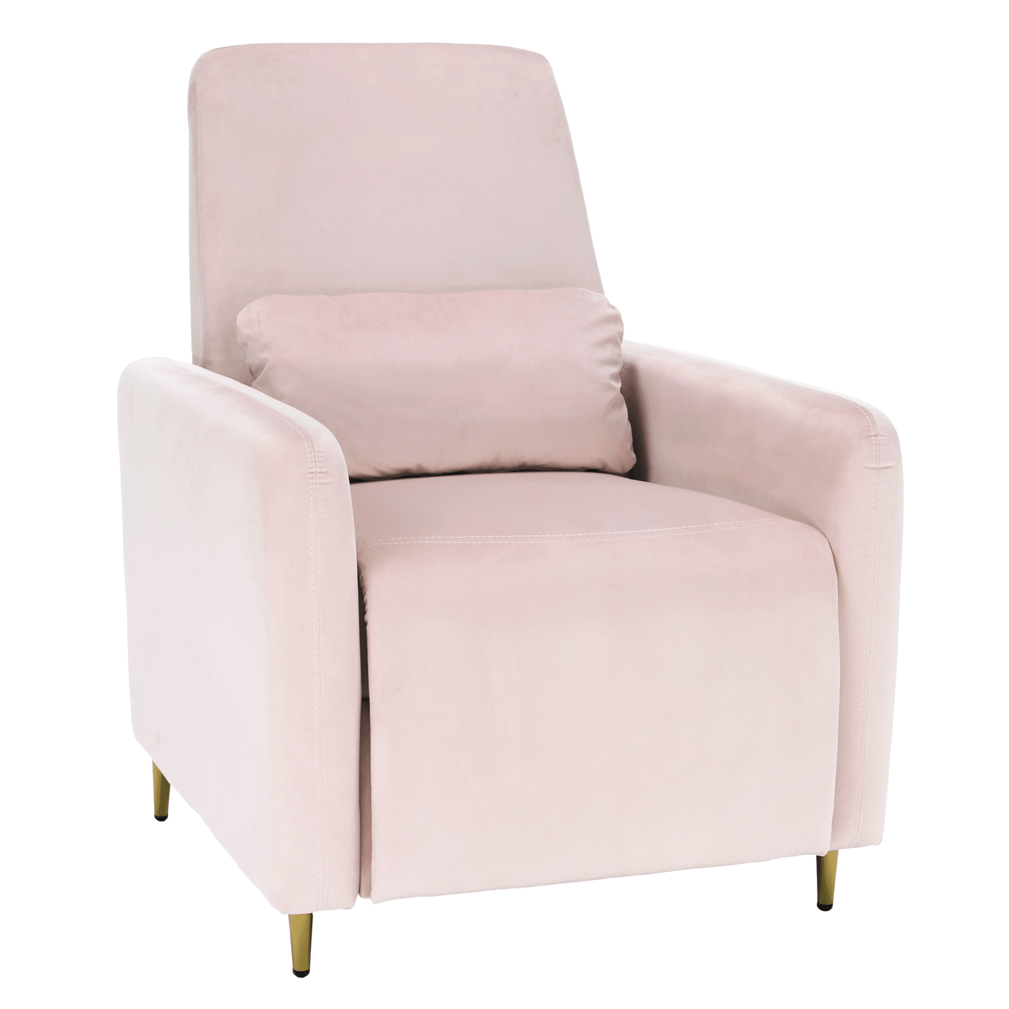 Állítható relaxációs fotel, púder rózsaszín Velvet szövet, NAURO
