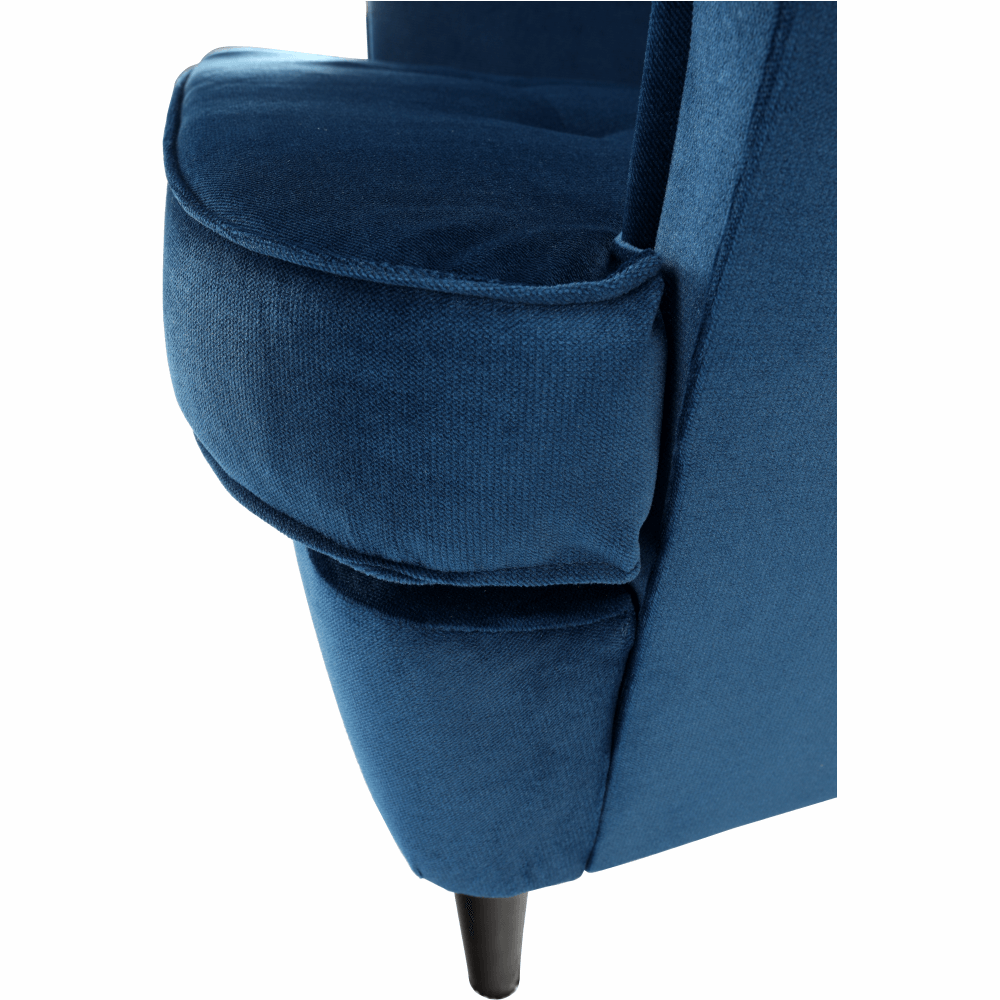 Füles fotel, kék/dió, RUFINO