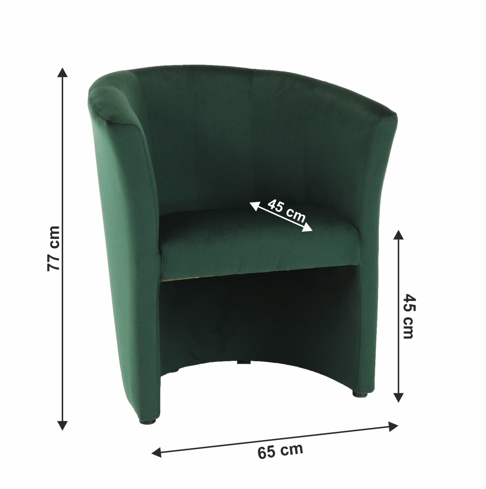 Klub fotel, smaragd anyag, CUBA