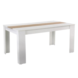 Étkezőasztal, fehér / tölgyfa sonoma, 140x80 cm, RADIM NEW