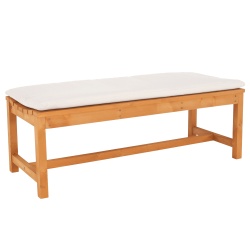 Fából készült kerti pad, természetes/bézs, 120 cm, VEATA