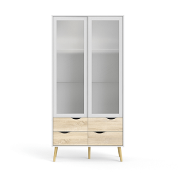 Vitrines-szekreny--tolgy-sonoma-feher--OSLO-75462