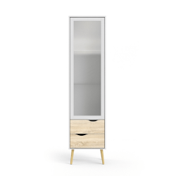 Vitrines-szekreny--tolgy-sonoma-feher--OSLO-75461