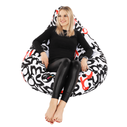 Babzsak--feher-fekete-szurke-piros-minta--ELION