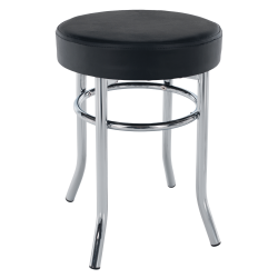 Puff---krom---textilbor-fekete--IRENA