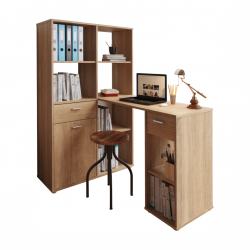 PC-asztal-konyvespolccal--tolgy-sonoma--MINESON