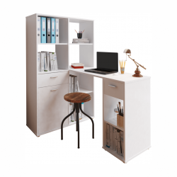 Sarok-PC-asztal-konyvespolccal--feher--MINESON