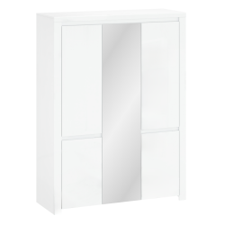 Szekreny-5D-tukorrel--feher-fenyes--LINDY