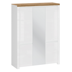 Szekreny-5D-tukorrel--fenyes-feher-wotan-tolgy--VILGO