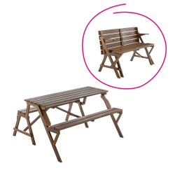 Kerti-asztal-pad.-2-az-1-ben.-barna.-ZAGIR