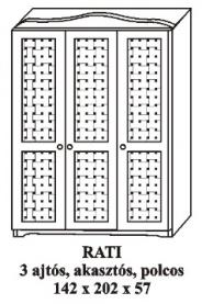 Fenyő szekrény 3 ajtós Rati