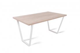 Amszterdam asztal 90x139-es méretben Sonoma tölgy színben, fehér lábbal