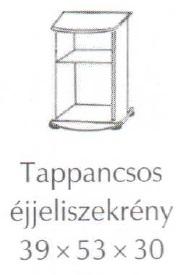 Tappancsos nyitott fenyő éjjeliszekrény