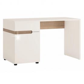 Lynatet 80 pc asztal fehér extra magas fényű HG-sonoma tölgyfa trufla színben.
