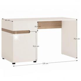 Lynatet 80 pc asztal fehér extra magas fényű HG-sonoma tölgyfa trufla színben.