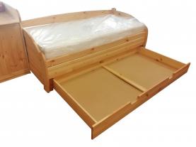 Fenyő kanapé Szendvics ágyneműtartós kihúzható görgős ágyneműtartó