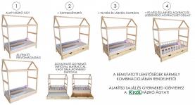 Alap házikó ágy + lehetséges variációi