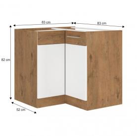 Konyhaszekrény VEGA 90X90 DN 1F BB sarok elem 83