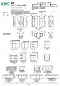 Bútorcsalád 3M szekrény két ajtós 01-90