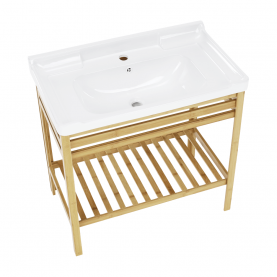Asztal kerámia mosdóval, természetes/fehér, SELENE TYP 6