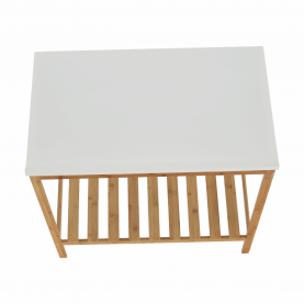 Polcos kisasztal, természetes/fehér, SELENE TYP 5