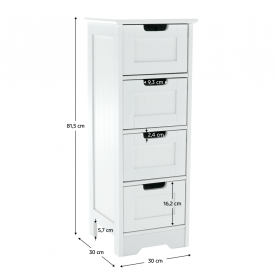 4-fiókos komód, fehér, ATENE TYP 7 4-fiókos komód, fehér, ATENE TYP 7