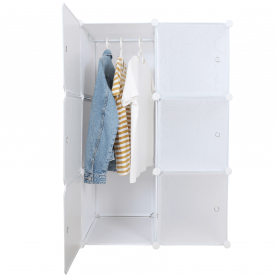 Praktikus moduláris szekrény, fehér/mintás, ZERUS