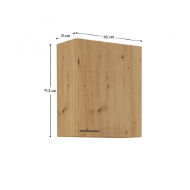 Felső szekrény, artisan tölgy, MONRO 60 G-72 1F Felső szekrény, artisan tölgy, MONRO 60 G-72 1F