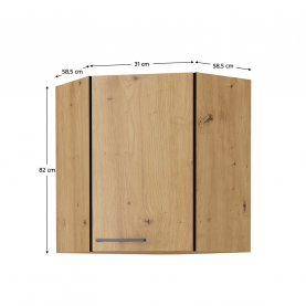 Felső szekrény, matt fekete/artisan tölgy, MONRO 60/60 GN-72 1F Felső szekrény, matt fekete/artisan tölgy, MONRO 60/60 GN-72 1F