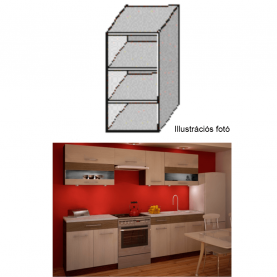 Felső polcos konyhaszekrény, rigolletto light/rigolletto dark/wenge, JURA NEW IA GO-30