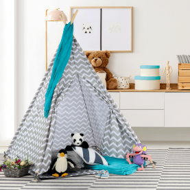 Gyereksátor-teepee, szürke/fehér/minta, ETENT