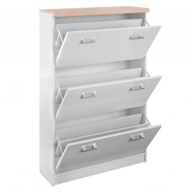 Cipősszekrény 3k, DTD laminált, fehér/tölgy sonoma, TOPTY TYP 10