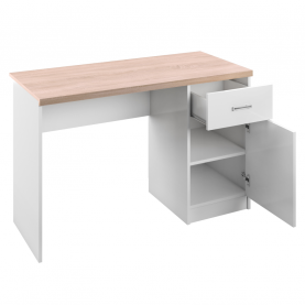 PC asztal 1d1s, DTD laminált, fehér/tölgy sonoma, TOPTY TYP 09