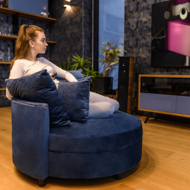 Kerek fotel, Velvet szövet petróleum zöld, SALOTO