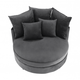 Kerek fotel, Velvet szövet szürke, SALOTO