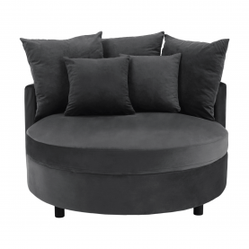 Kerek fotel, Velvet szövet szürke, SALOTO