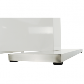 Szétnyitható étkezőasztal, fehér magasfényű HG, 120-160x80 cm, IRAKOL