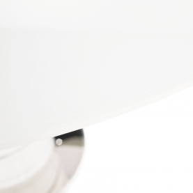 Étkezőasztal kinyitható, fehér magas fény HG, átmérő 120 cm, ZAMON