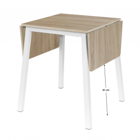 Étkezőszék, MDF fóliázott/fém, tölgy sonoma/fehér, 60-120x60 cm, MAURO