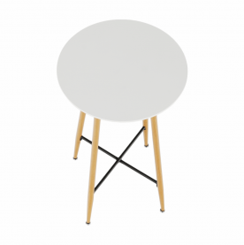 Bárasztal, fehér/tölgy, átmérő 60 cm, IMAM