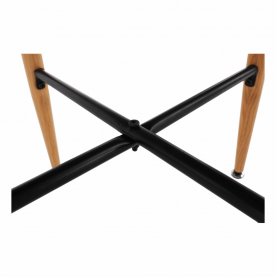 Bárasztal, fekete/tölgy, átmérő 60 cm, IMAM